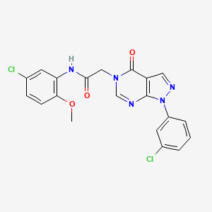 molecular formula C20H15Cl2N5O3 B3409952 N-(5-chloro-2-methoxyphenyl)-2-(1-(3-chlorophenyl)-4-oxo-1H-pyrazolo[3,4-d]pyrimidin-5(4H)-yl)acetamide CAS No. 895020-13-0