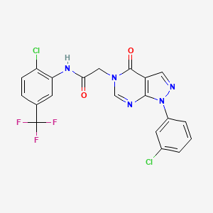 molecular formula C20H12Cl2F3N5O2 B3409957 N-(2-chloro-5-(trifluoromethyl)phenyl)-2-(1-(3-chlorophenyl)-4-oxo-1H-pyrazolo[3,4-d]pyrimidin-5(4H)-yl)acetamide CAS No. 895020-20-9