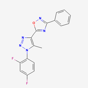 5-(1-(2,4-difluorophenyl)-5-methyl-1H-1,2,3-triazol-4-yl)-3-phenyl-1,2,4-oxadiazole