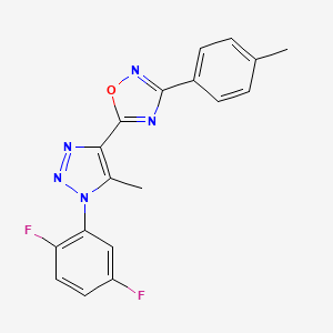 molecular formula C18H13F2N5O B3409969 5-[1-(2,5-difluorophenyl)-5-methyl-1H-1,2,3-triazol-4-yl]-3-(4-methylphenyl)-1,2,4-oxadiazole CAS No. 895093-82-0