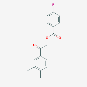 molecular formula C17H15FO3 B340997 2-(3,4-Dimethylphenyl)-2-oxoethyl 4-fluorobenzoate 
