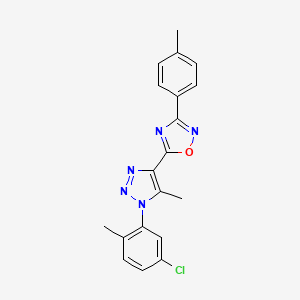 molecular formula C19H16ClN5O B3409971 5-[1-(5-chloro-2-methylphenyl)-5-methyl-1H-1,2,3-triazol-4-yl]-3-(4-methylphenyl)-1,2,4-oxadiazole CAS No. 895093-93-3