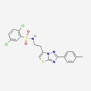 molecular formula C19H16Cl2N4O2S2 B3409993 2,5-dichloro-N-(2-(2-(p-tolyl)thiazolo[3,2-b][1,2,4]triazol-6-yl)ethyl)benzenesulfonamide CAS No. 895428-34-9