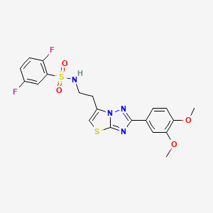 molecular formula C20H18F2N4O4S2 B3410008 N-(2-(2-(3,4-dimethoxyphenyl)thiazolo[3,2-b][1,2,4]triazol-6-yl)ethyl)-2,5-difluorobenzenesulfonamide CAS No. 895439-31-3