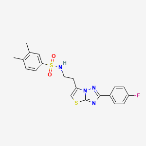 molecular formula C20H19FN4O2S2 B3410023 N-(2-(2-(4-fluorophenyl)thiazolo[3,2-b][1,2,4]triazol-6-yl)ethyl)-3,4-dimethylbenzenesulfonamide CAS No. 895442-51-0