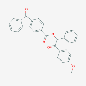 2-(4-methoxyphenyl)-2-oxo-1-phenylethyl 9-oxo-9H-fluorene-3-carboxylate