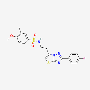molecular formula C20H19FN4O3S2 B3410037 N-(2-(2-(4-fluorophenyl)thiazolo[3,2-b][1,2,4]triazol-6-yl)ethyl)-4-methoxy-3-methylbenzenesulfonamide CAS No. 895445-27-9