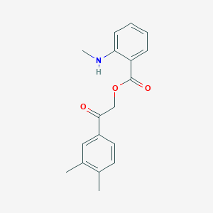 molecular formula C18H19NO3 B341006 2-(3,4-Dimethylphenyl)-2-oxoethyl 2-(methylamino)benzoate 