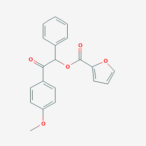 molecular formula C20H16O5 B341007 2-(4-Methoxyphenyl)-2-oxo-1-phenylethyl 2-furoate 