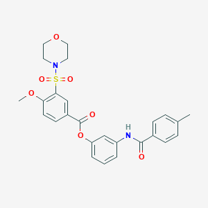 3-[(4-Methylbenzoyl)amino]phenyl 4-methoxy-3-(4-morpholinylsulfonyl)benzoate