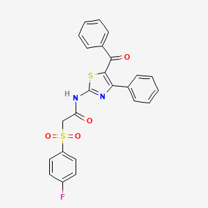 molecular formula C24H17FN2O4S2 B3410133 N-(5-benzoyl-4-phenylthiazol-2-yl)-2-((4-fluorophenyl)sulfonyl)acetamide CAS No. 895472-14-7