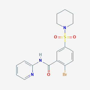 molecular formula C17H18BrN3O3S B341014 2-bromo-5-(1-piperidinylsulfonyl)-N-(2-pyridinyl)benzamide 