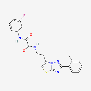 molecular formula C21H18FN5O2S B3410158 N1-(3-fluorophenyl)-N2-(2-(2-(o-tolyl)thiazolo[3,2-b][1,2,4]triazol-6-yl)ethyl)oxalamide CAS No. 895790-98-4