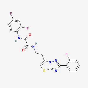 molecular formula C20H14F3N5O2S B3410163 N1-(2,4-difluorophenyl)-N2-(2-(2-(2-fluorophenyl)thiazolo[3,2-b][1,2,4]triazol-6-yl)ethyl)oxalamide CAS No. 895793-16-5