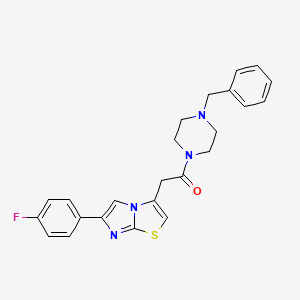 molecular formula C24H23FN4OS B3410169 1-(4-Benzylpiperazin-1-yl)-2-(6-(4-fluorophenyl)imidazo[2,1-b]thiazol-3-yl)ethanone CAS No. 895801-67-9
