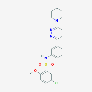 molecular formula C22H23ClN4O3S B3410202 5-chloro-2-methoxy-N-[3-(6-piperidin-1-ylpyridazin-3-yl)phenyl]benzenesulfonamide CAS No. 895807-46-2