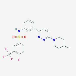 molecular formula C23H22F4N4O2S B3410207 4-fluoro-N-(3-(6-(4-methylpiperidin-1-yl)pyridazin-3-yl)phenyl)-3-(trifluoromethyl)benzenesulfonamide CAS No. 895807-83-7