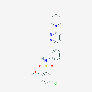 molecular formula C23H25ClN4O3S B3410215 5-chloro-2-methoxy-N-(3-(6-(4-methylpiperidin-1-yl)pyridazin-3-yl)phenyl)benzenesulfonamide CAS No. 895808-01-2