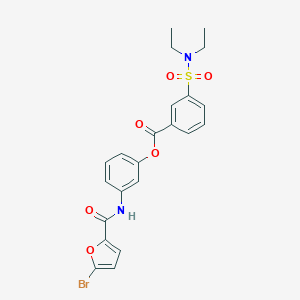 molecular formula C22H21BrN2O6S B341023 3-[(5-Bromo-2-furoyl)amino]phenyl 3-[(diethylamino)sulfonyl]benzoate 