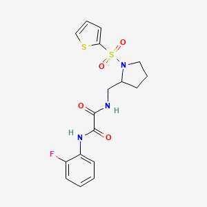 molecular formula C17H18FN3O4S2 B3410237 N1-(2-fluorophenyl)-N2-((1-(thiophen-2-ylsulfonyl)pyrrolidin-2-yl)methyl)oxalamide CAS No. 896279-80-4
