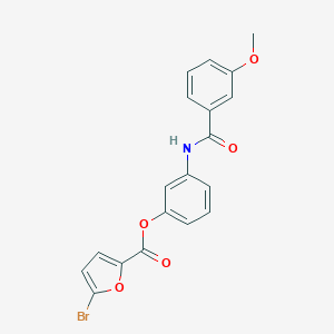 molecular formula C19H14BrNO5 B341024 3-[(3-Methoxybenzoyl)amino]phenyl 5-bromo-2-furoate 