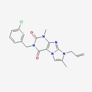 molecular formula C19H18ClN5O2 B3410248 8-allyl-3-(3-chlorobenzyl)-1,7-dimethyl-1H-imidazo[2,1-f]purine-2,4(3H,8H)-dione CAS No. 896323-31-2