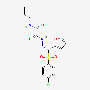 molecular formula C17H17ClN2O5S B3410253 N1-allyl-N2-(2-((4-chlorophenyl)sulfonyl)-2-(furan-2-yl)ethyl)oxalamide CAS No. 896328-94-2