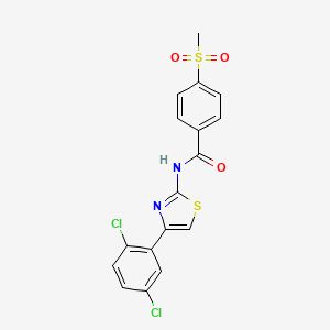 molecular formula C17H12Cl2N2O3S2 B3410262 N-(4-(2,5-dichlorophenyl)thiazol-2-yl)-4-(methylsulfonyl)benzamide CAS No. 896339-51-8
