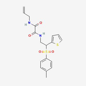 molecular formula C18H20N2O4S2 B3410263 N1-allyl-N2-(2-(thiophen-2-yl)-2-tosylethyl)oxalamide CAS No. 896339-88-1