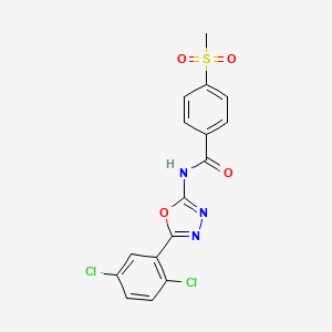 molecular formula C16H11Cl2N3O4S B3410267 N-(5-(2,5-dichlorophenyl)-1,3,4-oxadiazol-2-yl)-4-(methylsulfonyl)benzamide CAS No. 896346-25-1