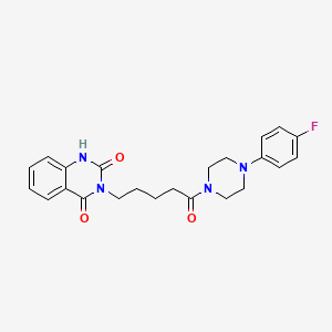 molecular formula C23H25FN4O3 B3410276 3-(5-(4-(4-fluorophenyl)piperazin-1-yl)-5-oxopentyl)quinazoline-2,4(1H,3H)-dione CAS No. 896355-39-8