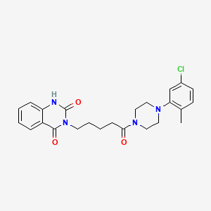 molecular formula C24H27ClN4O3 B3410277 3-(5-(4-(5-chloro-2-methylphenyl)piperazin-1-yl)-5-oxopentyl)quinazoline-2,4(1H,3H)-dione CAS No. 896355-90-1