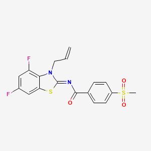 molecular formula C18H14F2N2O3S2 B3410280 (Z)-N-(3-allyl-4,6-difluorobenzo[d]thiazol-2(3H)-ylidene)-4-(methylsulfonyl)benzamide CAS No. 896359-14-1