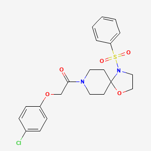 molecular formula C21H23ClN2O5S B3410292 8-[(4-Chlorophenoxy)acetyl]-4-(phenylsulfonyl)-1-oxa-4,8-diazaspiro[4.5]decane CAS No. 896362-46-2