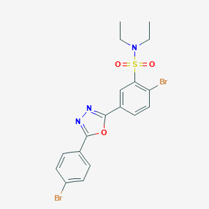 molecular formula C18H17Br2N3O3S B341032 2-bromo-5-[5-(4-bromophenyl)-1,3,4-oxadiazol-2-yl]-N,N-diethylbenzenesulfonamide 