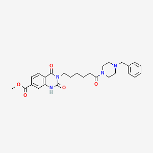 molecular formula C27H32N4O5 B3410334 Methyl 3-(6-(4-benzylpiperazin-1-yl)-6-oxohexyl)-2,4-dioxo-1,2,3,4-tetrahydroquinazoline-7-carboxylate CAS No. 896371-21-4