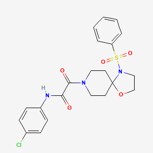 molecular formula C21H22ClN3O5S B3410342 2-[4-(benzenesulfonyl)-1-oxa-4,8-diazaspiro[4.5]decan-8-yl]-N-(4-chlorophenyl)-2-oxoacetamide CAS No. 896376-40-2