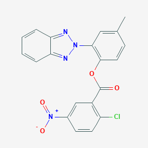molecular formula C20H13ClN4O4 B341036 2-(2H-1,2,3-benzotriazol-2-yl)-4-methylphenyl 2-chloro-5-nitrobenzoate 