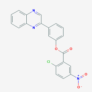 molecular formula C21H12ClN3O4 B341037 3-Quinoxalin-2-ylphenyl 2-chloro-5-nitrobenzoate 
