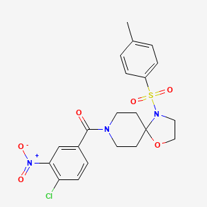 molecular formula C21H22ClN3O6S B3410384 (4-Chloro-3-nitrophenyl)(4-tosyl-1-oxa-4,8-diazaspiro[4.5]decan-8-yl)methanone CAS No. 896379-41-2