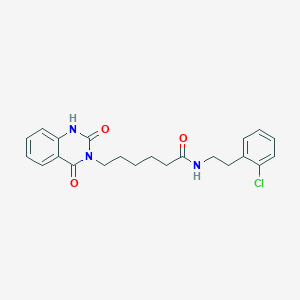 molecular formula C22H24ClN3O3 B3410385 N-(2-chlorophenethyl)-6-(2,4-dioxo-1,2-dihydroquinazolin-3(4H)-yl)hexanamide CAS No. 896382-80-2