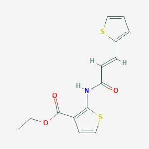 molecular formula C14H13NO3S2 B3410386 (E)-ethyl 2-(3-(thiophen-2-yl)acrylamido)thiophene-3-carboxylate CAS No. 896680-48-1
