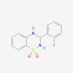 molecular formula C13H11FN2O2S B3410391 2H-1,2,4-Benzothiadiazine, 3-(2-fluorophenyl)-3,4-dihydro-, 1,1-dioxide CAS No. 896682-74-9