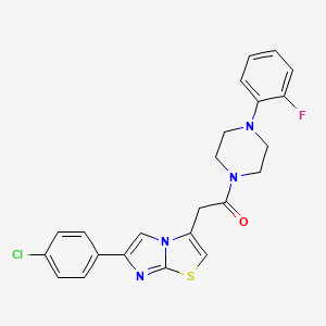 molecular formula C23H20ClFN4OS B3410406 2-(6-(4-Chlorophenyl)imidazo[2,1-b]thiazol-3-yl)-1-(4-(2-fluorophenyl)piperazin-1-yl)ethanone CAS No. 897457-58-8