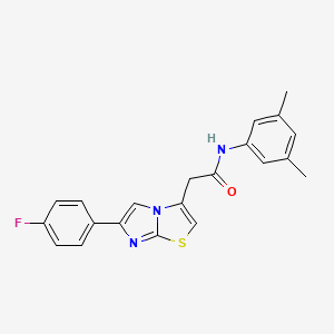 molecular formula C21H18FN3OS B3410414 N-(3,5-dimethylphenyl)-2-[6-(4-fluorophenyl)imidazo[2,1-b][1,3]thiazol-3-yl]acetamide CAS No. 897464-31-2