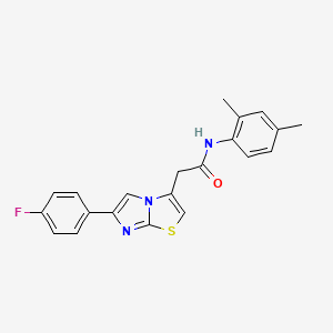 molecular formula C21H18FN3OS B3410428 N-(2,4-dimethylphenyl)-2-[6-(4-fluorophenyl)imidazo[2,1-b][1,3]thiazol-3-yl]acetamide CAS No. 897464-60-7