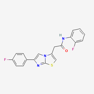 molecular formula C19H13F2N3OS B3410446 N-(2-fluorophenyl)-2-(6-(4-fluorophenyl)imidazo[2,1-b]thiazol-3-yl)acetamide CAS No. 897464-72-1