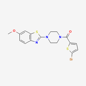 molecular formula C17H16BrN3O2S2 B3410456 (5-Bromothiophen-2-yl)(4-(6-methoxybenzo[d]thiazol-2-yl)piperazin-1-yl)methanone CAS No. 897468-91-6