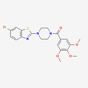 molecular formula C21H22BrN3O4S B3410487 (4-(6-Bromobenzo[d]thiazol-2-yl)piperazin-1-yl)(3,4,5-trimethoxyphenyl)methanone CAS No. 897473-41-5