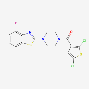 molecular formula C16H12Cl2FN3OS2 B3410500 (2,5-Dichlorothiophen-3-yl)(4-(4-fluorobenzo[d]thiazol-2-yl)piperazin-1-yl)methanone CAS No. 897480-67-0